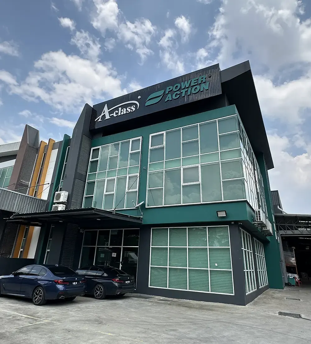Aik Ta Enterprise headquarters in Semenyih, Selangor, with A-Class and Power Action signage